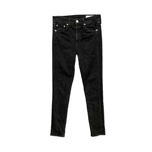 Rag & Bone Jeans Womens 27 Faded Black Denim High Rise Ankle Skinny Classic
